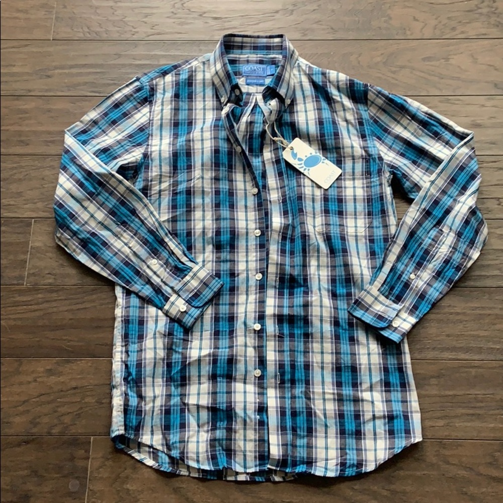 NWT Coast men’s blue button down shirt